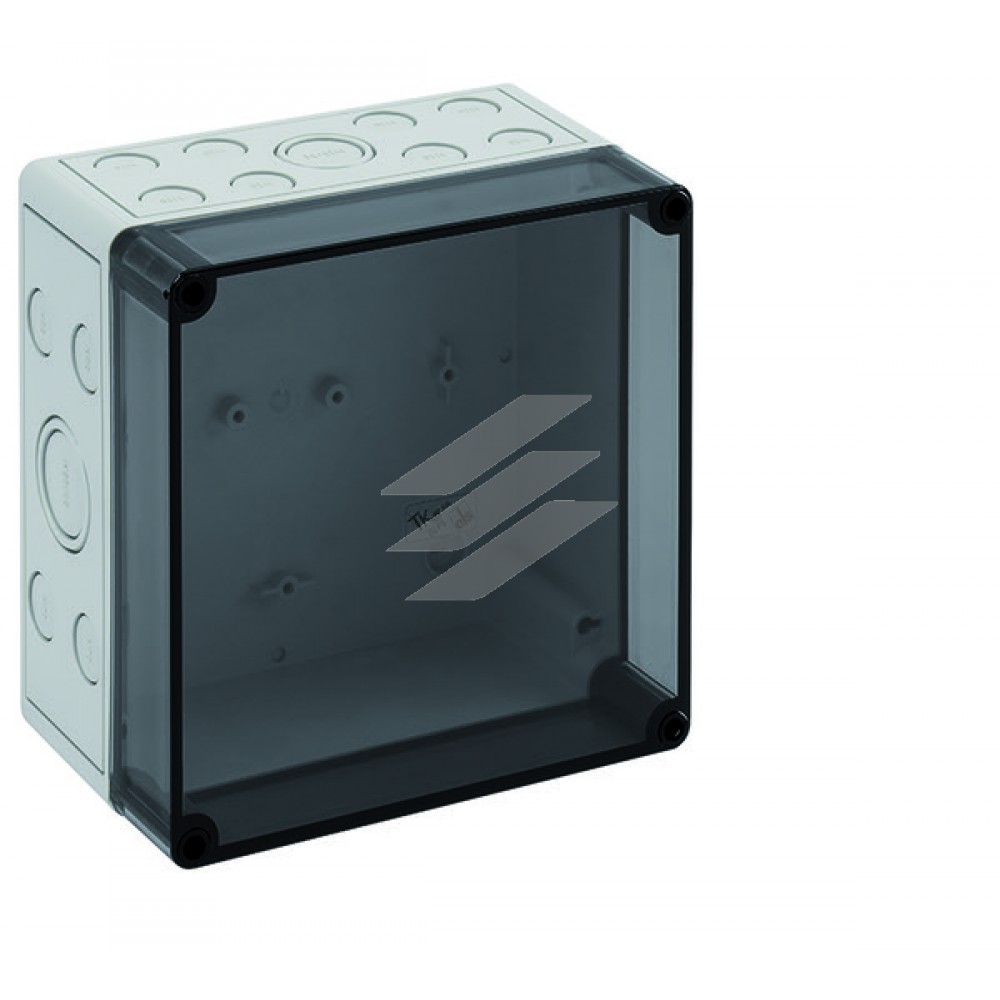 TK-коробка PS 1818-11-tm (182х180х111мм), полістирол, 28 метричних вводів (24-M20, 2-M25/32, 2-M32/40), IP66, прозора кришка, Spelsberg